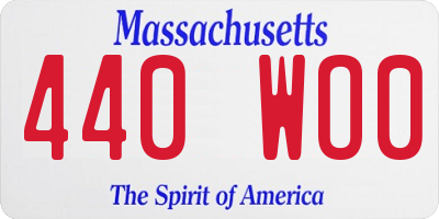 MA license plate 440WO0
