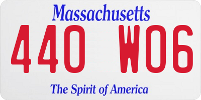 MA license plate 440WO6