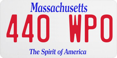 MA license plate 440WP0