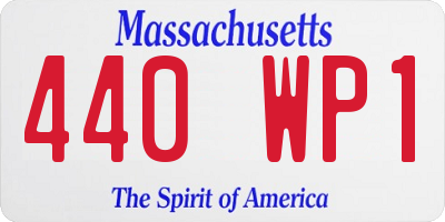 MA license plate 440WP1
