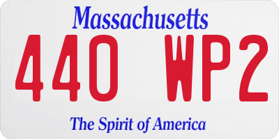 MA license plate 440WP2