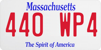 MA license plate 440WP4