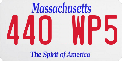 MA license plate 440WP5