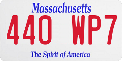 MA license plate 440WP7