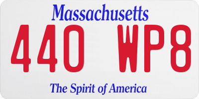 MA license plate 440WP8