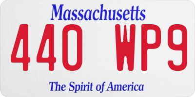 MA license plate 440WP9