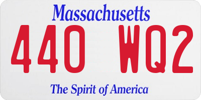 MA license plate 440WQ2