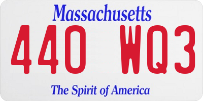 MA license plate 440WQ3