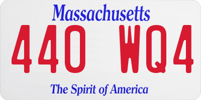 MA license plate 440WQ4