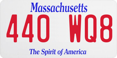 MA license plate 440WQ8
