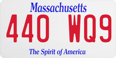 MA license plate 440WQ9