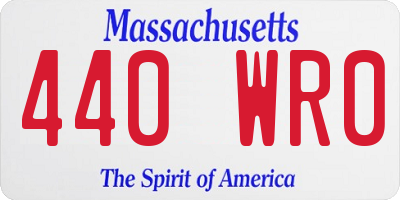 MA license plate 440WR0