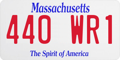 MA license plate 440WR1