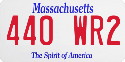 MA license plate 440WR2