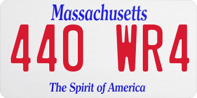 MA license plate 440WR4