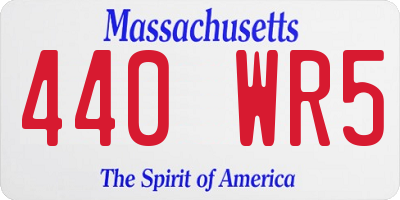 MA license plate 440WR5