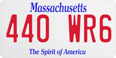 MA license plate 440WR6