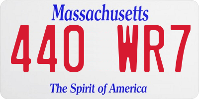 MA license plate 440WR7