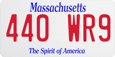 MA license plate 440WR9