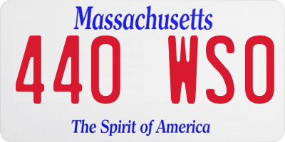 MA license plate 440WS0
