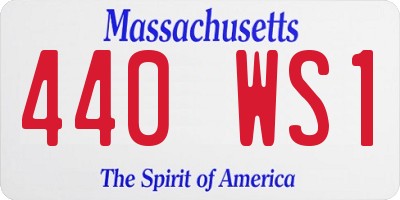 MA license plate 440WS1