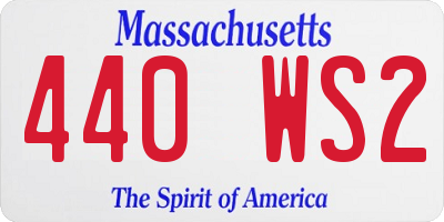 MA license plate 440WS2