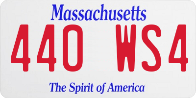 MA license plate 440WS4