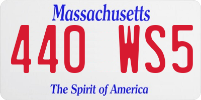 MA license plate 440WS5