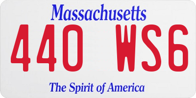 MA license plate 440WS6