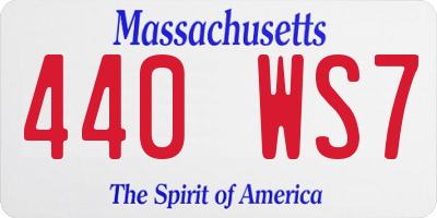 MA license plate 440WS7
