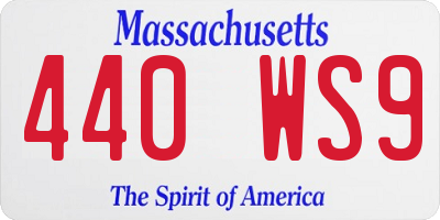MA license plate 440WS9