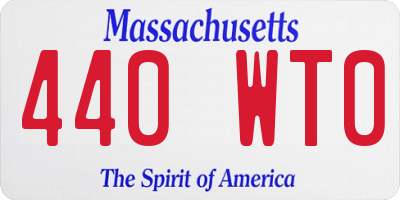 MA license plate 440WT0