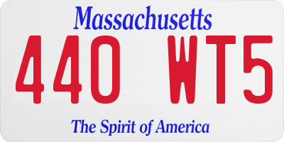 MA license plate 440WT5