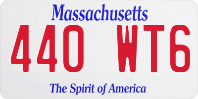MA license plate 440WT6