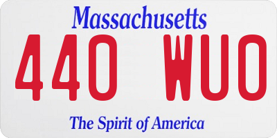 MA license plate 440WU0