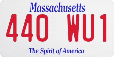 MA license plate 440WU1