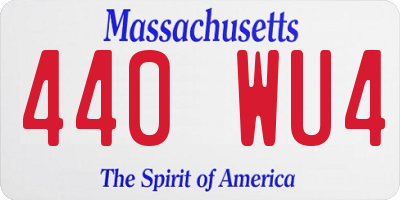 MA license plate 440WU4