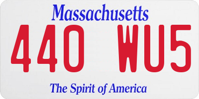 MA license plate 440WU5