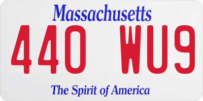 MA license plate 440WU9