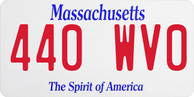 MA license plate 440WV0