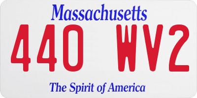 MA license plate 440WV2