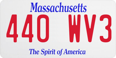 MA license plate 440WV3