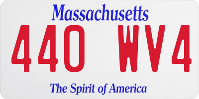 MA license plate 440WV4