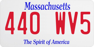 MA license plate 440WV5