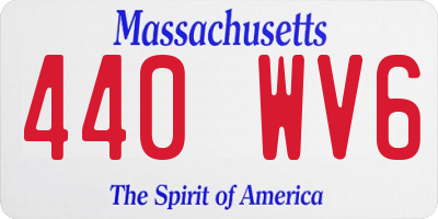 MA license plate 440WV6