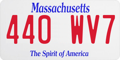 MA license plate 440WV7