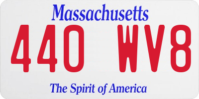 MA license plate 440WV8