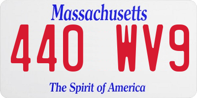 MA license plate 440WV9