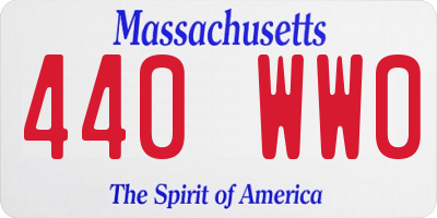 MA license plate 440WW0