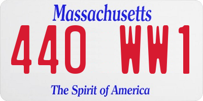 MA license plate 440WW1